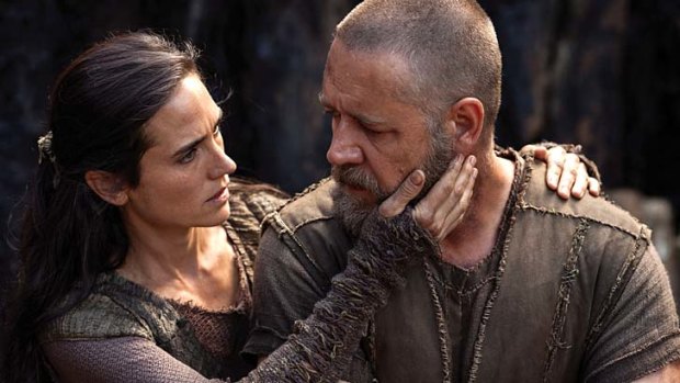 Jennifer Connelly and Russell Crowe in <em>Noah</em>.