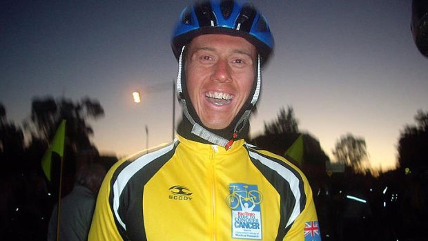 Trent MacLeod, 30-year-old business consultant from Brisbane, was diagnosed with bowel cancer last March, underwent surgery in April, and by August had completed the Ride to Conquer Cancer.