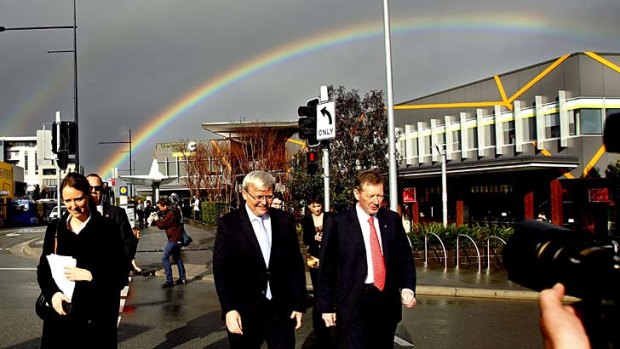 Prime Minister Kevin Rudd in NSW on Monday.