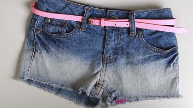 Denim shorts for young girls, bought from Target.