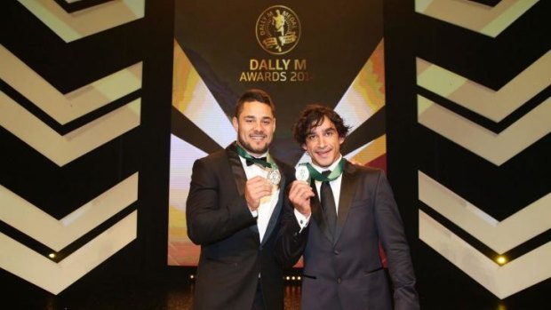 Jarryd Hayne and Johnathan Thurston tie as the Dally M Player of the Year.