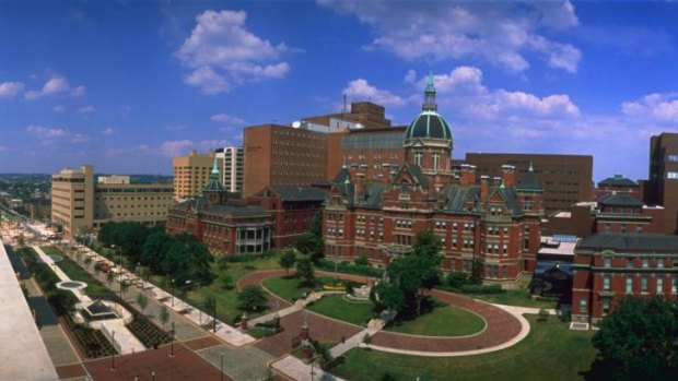 Johns Hopkins hospital campus in Baltimore, Maryland. 