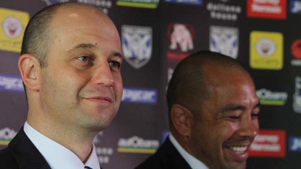 Delighted ... Todd Greenberg with 2012 coach Jim Dymock.