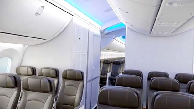 The interior of the Jetstar Dreamliner.