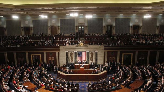 Joint session ... U.S. President Barack Obama addresses Congress on Capitol Hill.