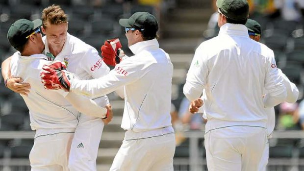 The destroyer ... fast bowler Dale Steyn claimed six wickets for eight runs.