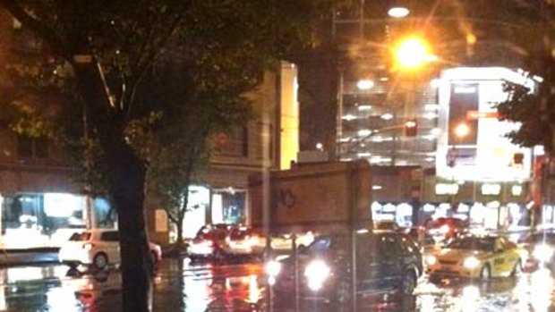 Reader Lynn sent us this photo of flooded Clarendon Street, which was taken about 9.30pm yesterday.