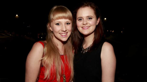 Alison Briskey and Sophie Quinn at the One Direction concert in Brisbane.