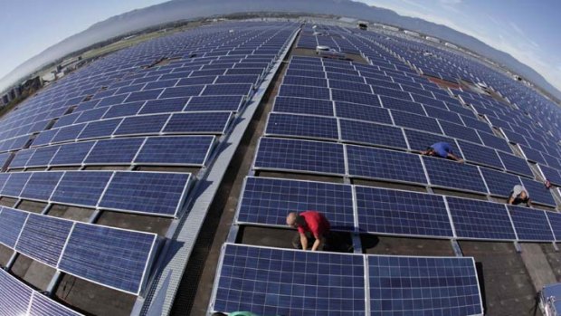 Solar panels in Geneva ... "The  alternatives to fossil fuels are few and costly."