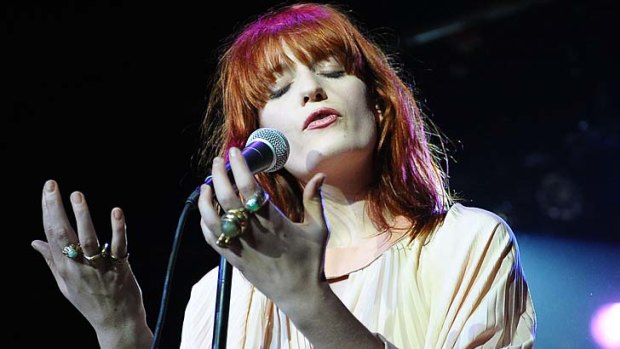Florence Welch ... warmed up Brisbane fans at the Riverstage.