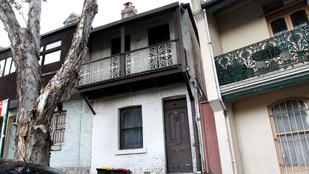 Tragic find ... the terrace in Surry Hills where the body was discovered.