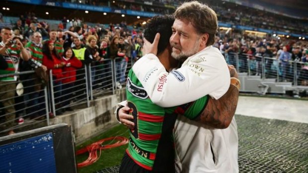 Punters have been offered odds on what Russell Crowe will wear to Sunday's NRL grand final, as well as how he might celebrate the Rabbitoh's first try.