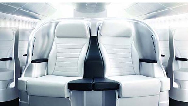 Air New Zealand's new premium economy seat design, the 'Spaceseat'.