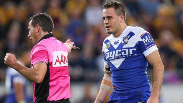 Send off offence? Josh Reynolds was charged for tripping Ben Barba.