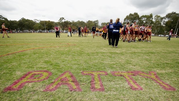 Patrick Cronin was honoured at the games on Saturday with his nickname spray painted on the turf.