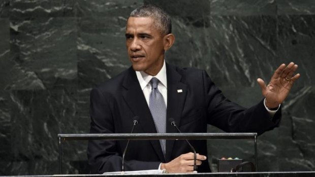 US President Barack Obama addresses the UN General Assembly.
