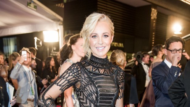 Carrie Bickmore on the red carpet at the Logies.