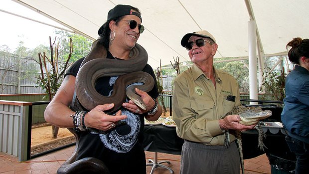 Rock star Slash with Bob Irwin at the launch of the Bob Irwin Wildlife Conservation Foundation.