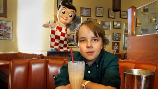 Ed Oxenbould at his favorite restaurant in Hollywood, Bobs Bigboy.