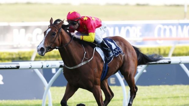 Full flight: First Seal powers home to take the Flight Stakes at Randwick.
