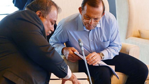 President of Nauru Baron Waqa, pictured with Prime Minister Tony Abbott last year.