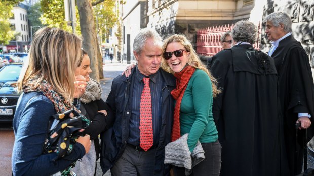 Art dealer Peter Gant and supporters leave the Court of Appeal.
