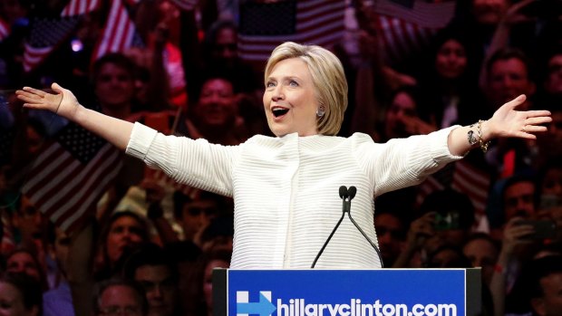 Democratic presidential candidate Hillary Clinton claims the nomination.