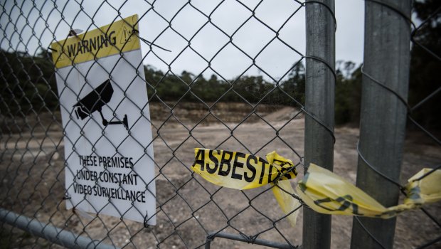 The Blue Mountains Council's stockpile site in Lawson where workers were directed to transport asbestos contaminated soil excavated from a nearby car park.