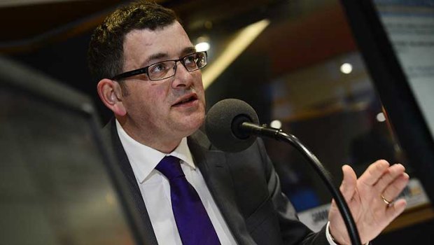 Daniel Andrews mid-interview with 3AW.