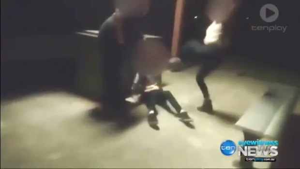 Footage of the alleged assault in a park in Moe.