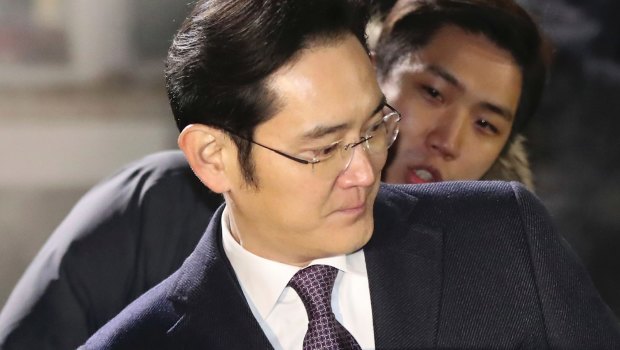 Lee Jae-yong, a vice-chairman of Samsung, after the court's decision to allow him to return home.
