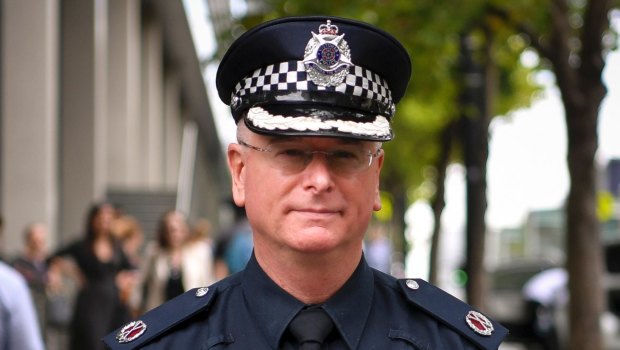 Assistant Commissioner Brett Guerin leaves the Media House after an interview at 3AW. 22 February 2018. The Age News. Photo: Eddie Jim.