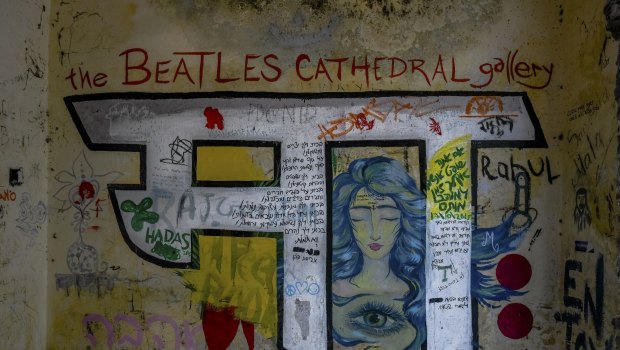 Inside an abandoned building known as the Beatles Cathedral, at the ashram, formerly run by Maharishi Mahesh Yogi.