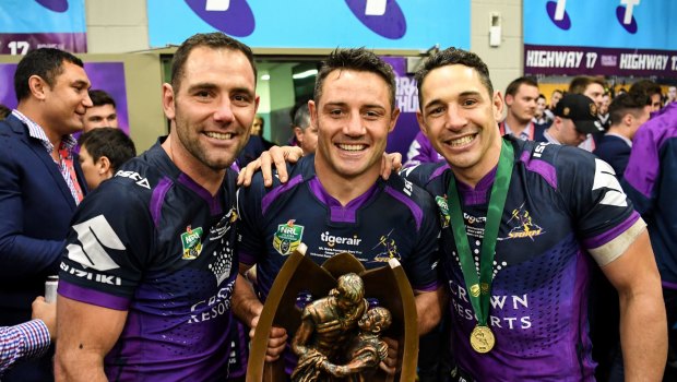 Big three: Cameron Smith (left) and Billy Slater (right) will miss mate Cooper Cronk.