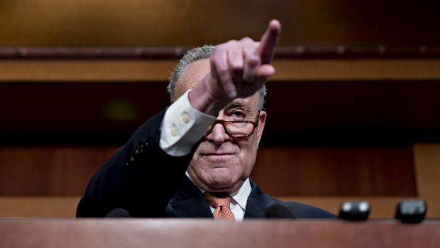 Senate Minority Leader Chuck Schumer is staring down his opponents.