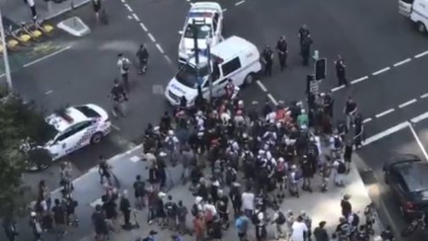 Police make arrests after a group of young people on scooters were riding dangerously in the CBD.