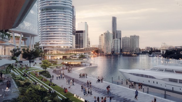 The plan includes a wider Riverwalk and 1.5 hectares of public space along the river.