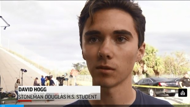 Senior student David Hogg, who narrowly escaped being shot, had been targeted by right-wing conspiracy theorists.