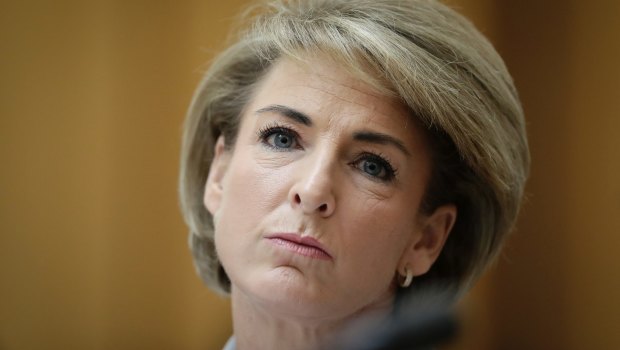 Minister for Jobs and Innovation Michaelia Cash during an estimates hearing at Parliament House.