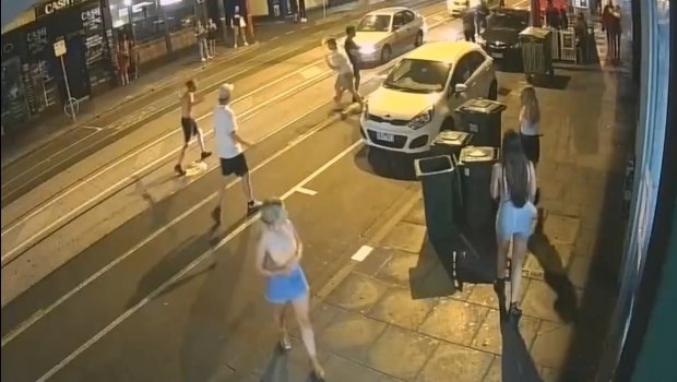 CCTV footage captured of the violent brawl in Chapel Street.