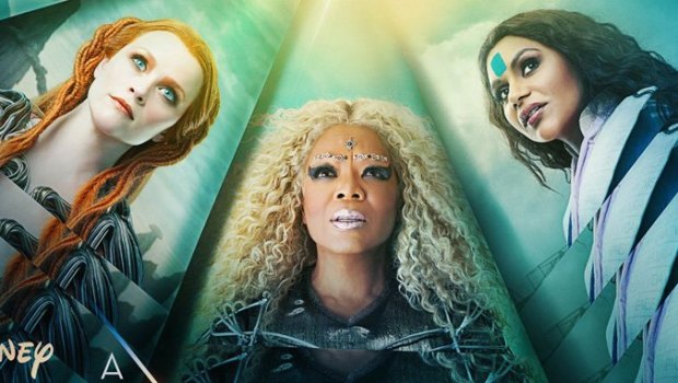 Reese Witherspoon, Oprah Winfrey and Mindy Kaling as they appear in the <i>Wrinkle in Time</i> poster.