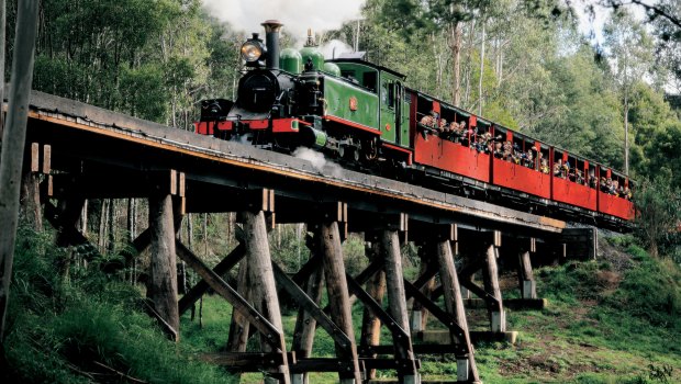 Puffing Billy will stop people hanging out of carriage windows.