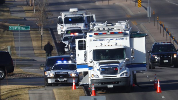 The scene of shooting in Highlands Ranch, Colorado.