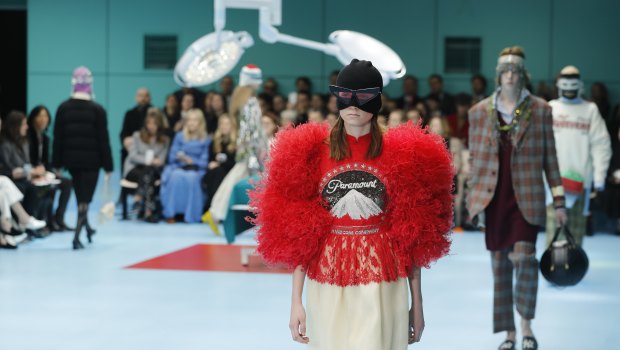 Hollywood was one of the references in Alessandro Michele's show, which he titled Cyborg.