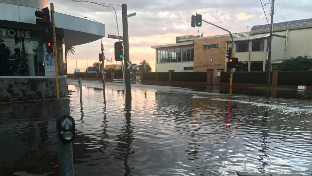 Grosvenor Street in Brighton after Tuesday's deluge.