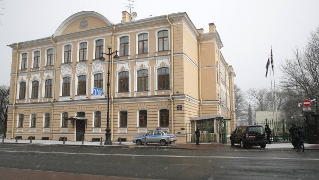 A view of the British Consulate General building, in St Petersburg, Russia.