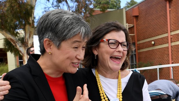 Senator Penny Wong and Labor candidate for Batman, Ged Kearney.