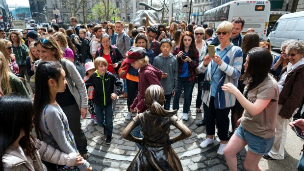 The statue has become a tourist attraction in New York.