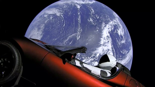 Musk''s red Tesla sports car was launched into space during the first test flight of the Falcon Heavy rocket in February.