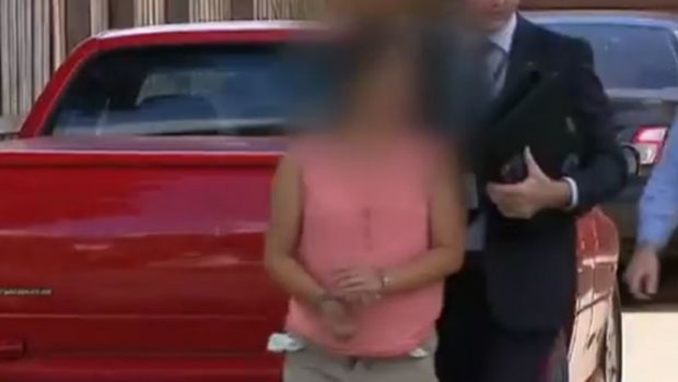 The woman was arrested, not far from the scene of the attack, on Friday morning. Photo: Courtesy of Seven News
